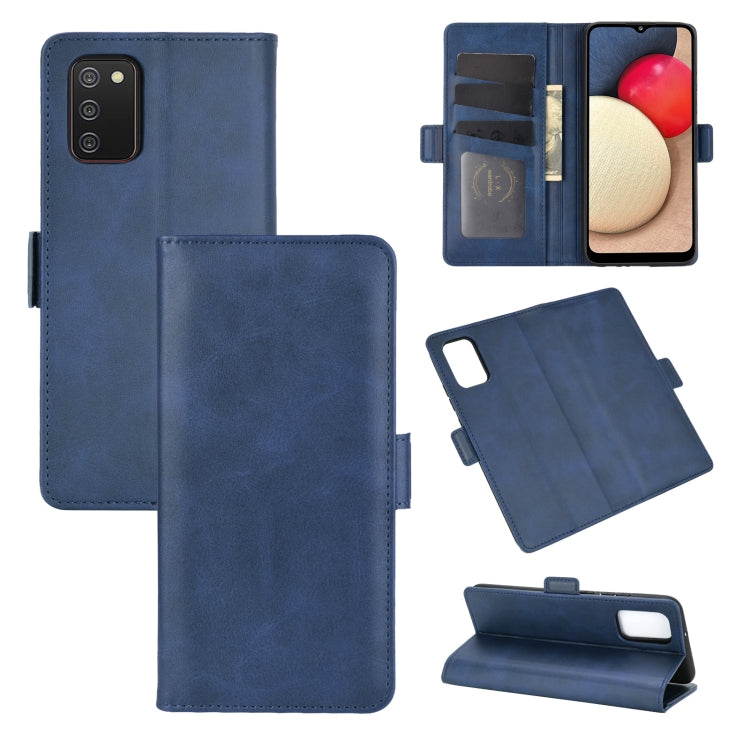 For Samsung Galaxy A02s (US Version) Dual-side Magnetic Buckle Horizontal Flip Leather Case with Holder & Card Slots & Wallet