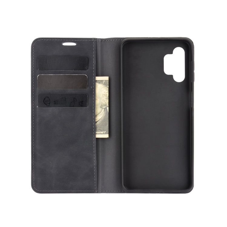 For Samsung Galaxy A32 5G Retro-skin Business Magnetic Suction Leather Case with Holder & Card Slots & Wallet