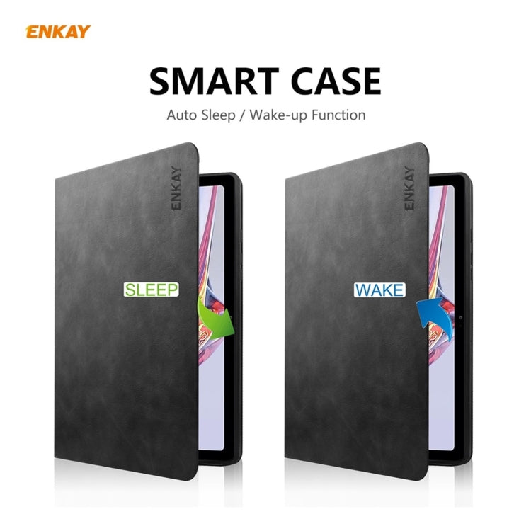 ENKAY ENK-8027 Texture Cow PU Leather + TPU Smart Case for Samsung Galaxy Tab A7 10.4 2020 T500 / T505