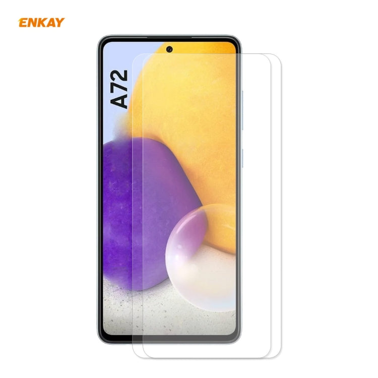 2 PCS ENKAY Hat-Prince 0.26mm 9H 2.5D Curved Edge Tempered Glass Film
