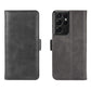 For Samsung Galaxy S21 Ultra 5G Dual-side Magnetic Buckle Horizontal Flip Leather Case with Holder & Card Slots & Wallet