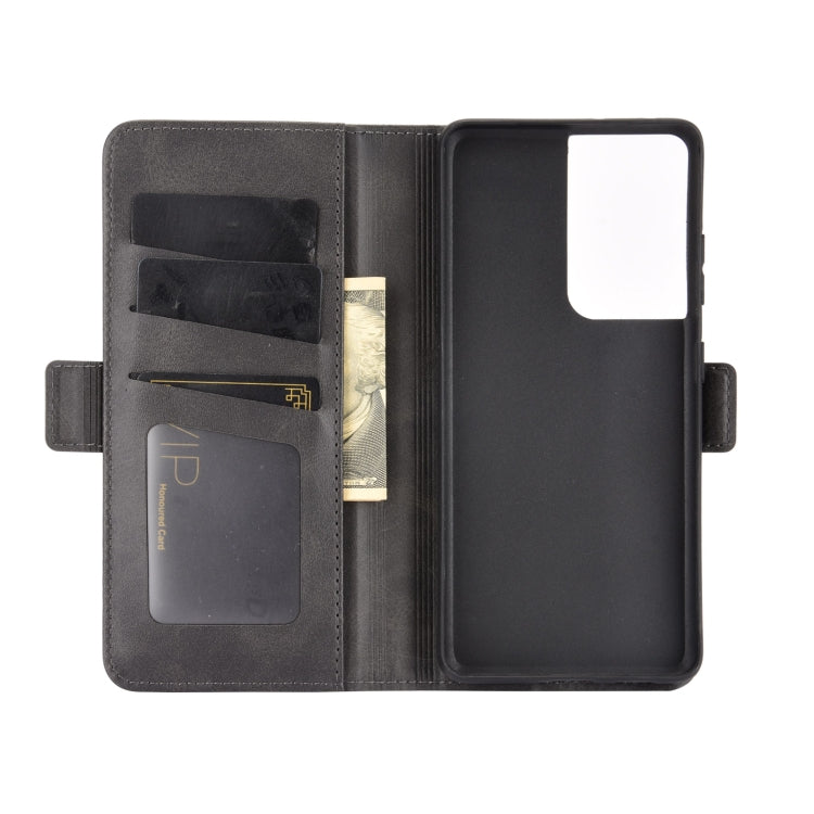 For Samsung Galaxy S21 Ultra 5G Dual-side Magnetic Buckle Horizontal Flip Leather Case with Holder & Card Slots & Wallet