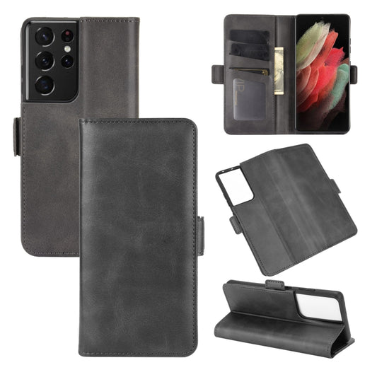For Samsung Galaxy S21 Ultra 5G Dual-side Magnetic Buckle Horizontal Flip Leather Case with Holder & Card Slots & Wallet