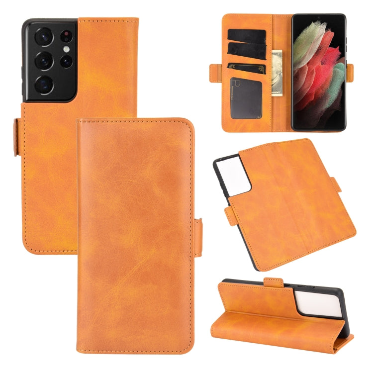 For Samsung Galaxy S21 Ultra 5G Dual-side Magnetic Buckle Horizontal Flip Leather Case with Holder & Card Slots & Wallet
