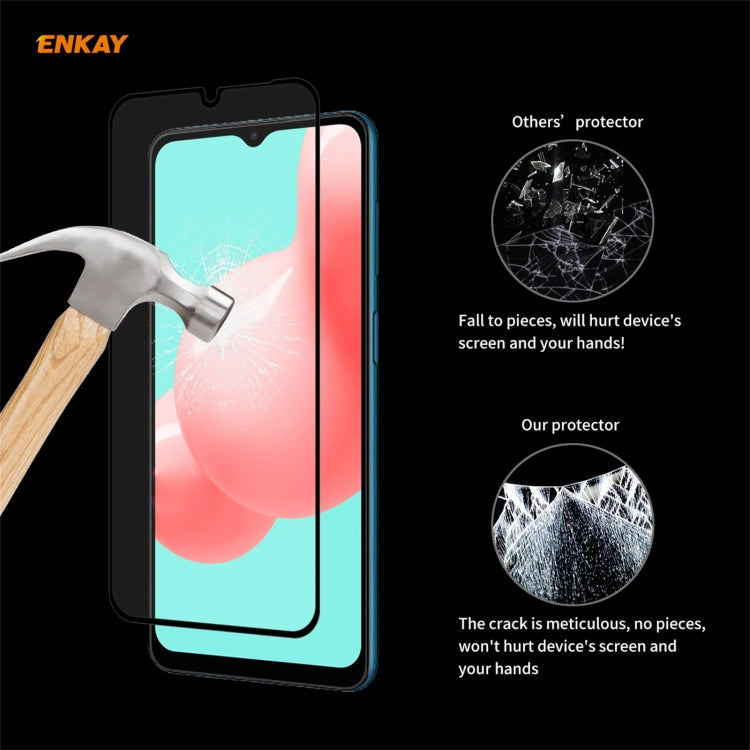 2 PCS ENKAY Hat-Prince Full Glue 0.26mm 9H 2.5D Tempered Glass Full Coverage Film