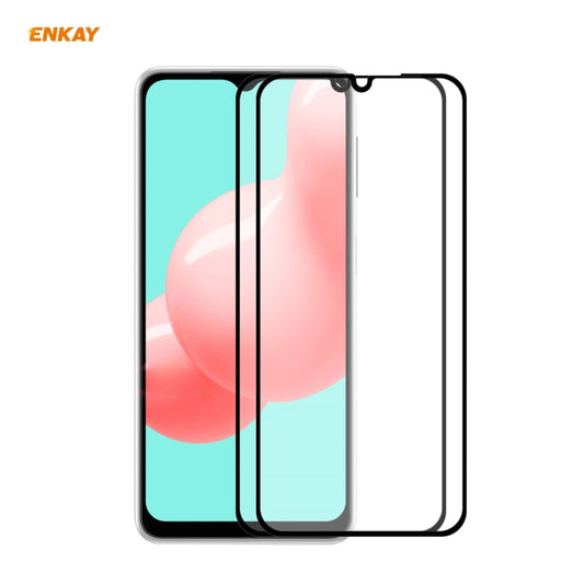 2 PCS ENKAY Hat-Prince Full Glue 0.26mm 9H 2.5D Tempered Glass Full Coverage Film
