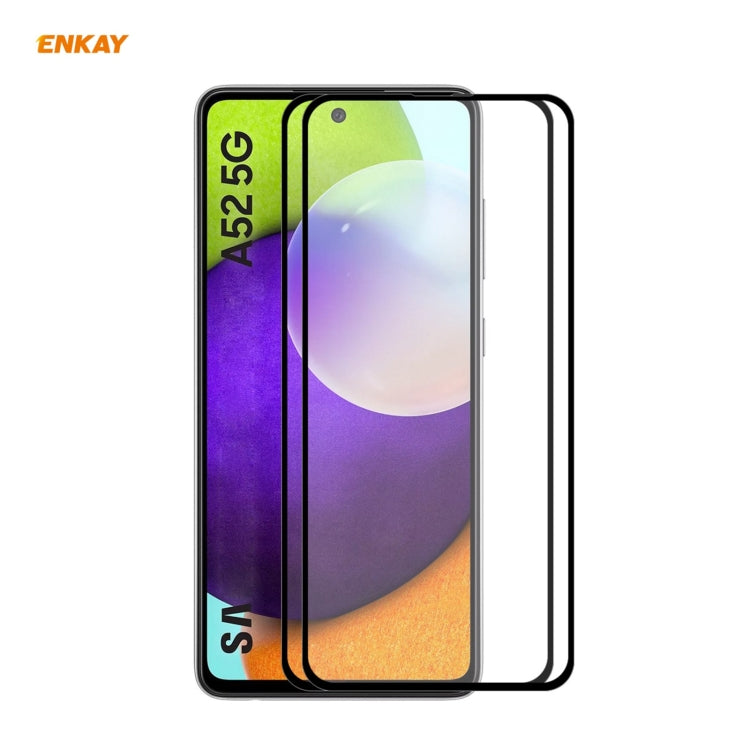 2 PCS ENKAY Hat-Prince Full Glue 0.26mm 9H 2.5D Tempered Glass Full Coverage Film
