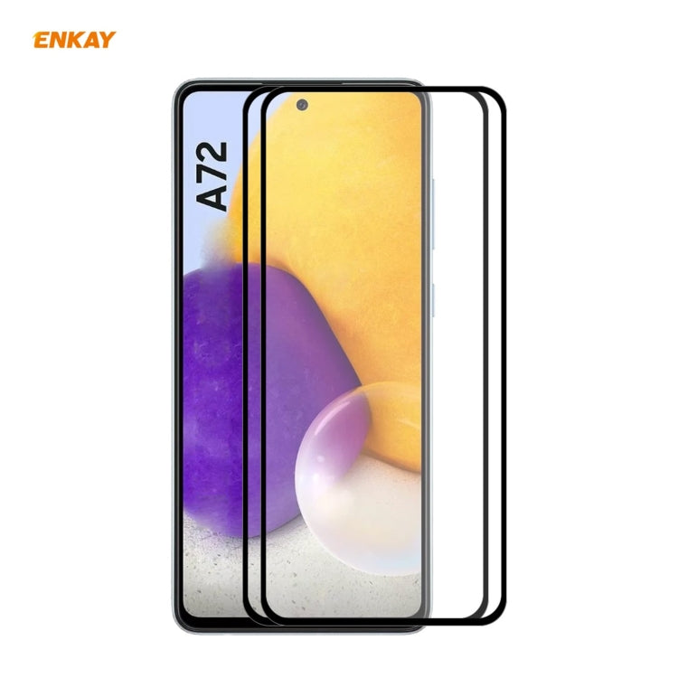 2 PCS ENKAY Hat-Prince Full Glue 0.26mm 9H 2.5D Tempered Glass Full Coverage Film