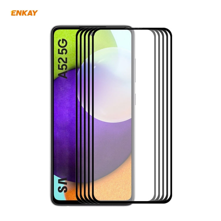 5 PCS ENKAY Hat-Prince Full Glue 0.26mm 9H 2.5D Tempered Glass Full Coverage Film