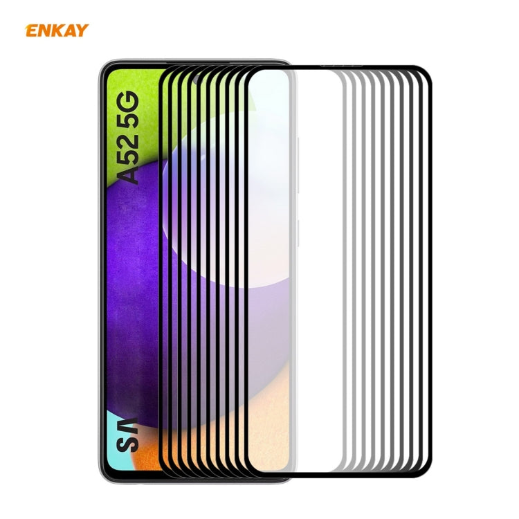 10 PCS ENKAY Hat-Prince Full Glue 0.26mm 9H 2.5D Tempered Glass Full Coverage Film