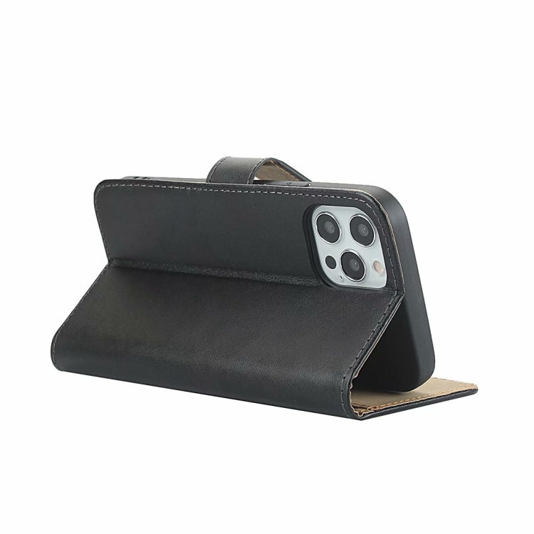 Plain Texture Cowhide Leather Horizontal Flip Case with Magnetic Clasp & Holder & Card Slots & Wallet