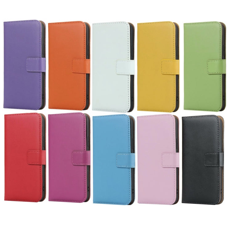 Plain Texture Cowhide Leather Horizontal Flip Case with Magnetic Clasp & Holder & Card Slots & Wallet