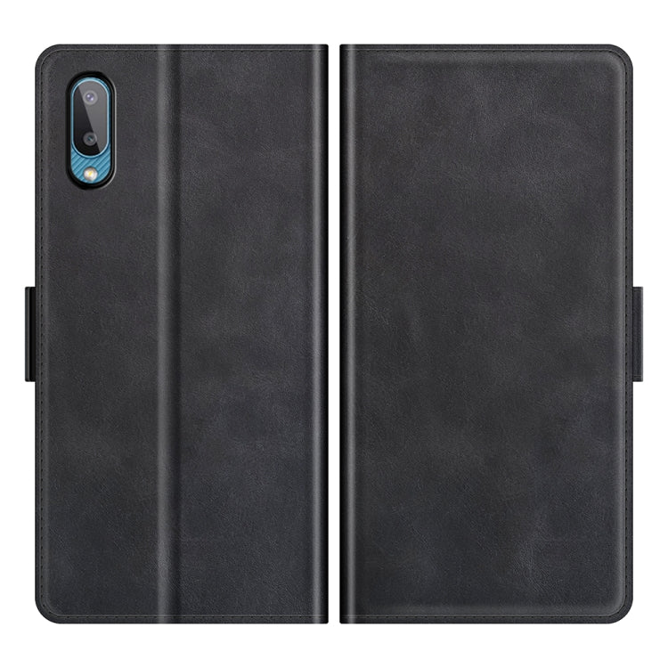 For Samsung Galaxy A02/M02 Dual-side Magnetic Buckle Horizontal Flip Leather Case with Holder & Card Slots & Wallet