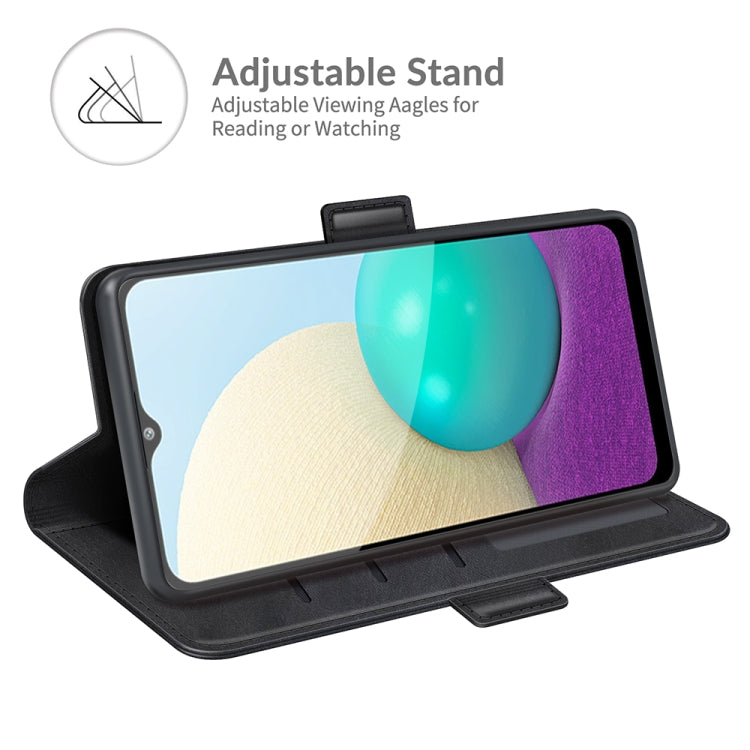 For Samsung Galaxy A02/M02 Dual-side Magnetic Buckle Horizontal Flip Leather Case with Holder & Card Slots & Wallet