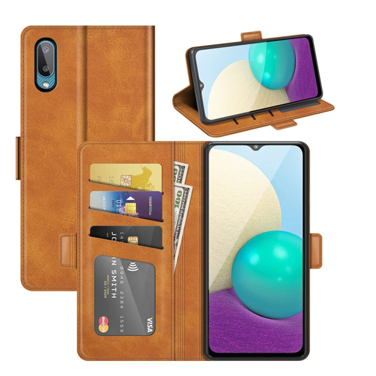 For Samsung Galaxy A02/M02 Dual-side Magnetic Buckle Horizontal Flip Leather Case with Holder & Card Slots & Wallet