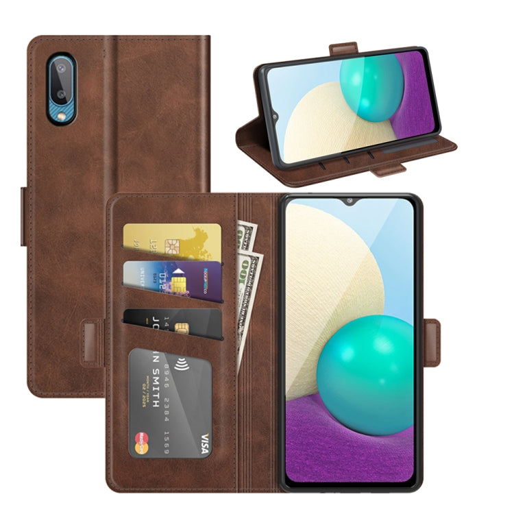 For Samsung Galaxy A02/M02 Dual-side Magnetic Buckle Horizontal Flip Leather Case with Holder & Card Slots & Wallet