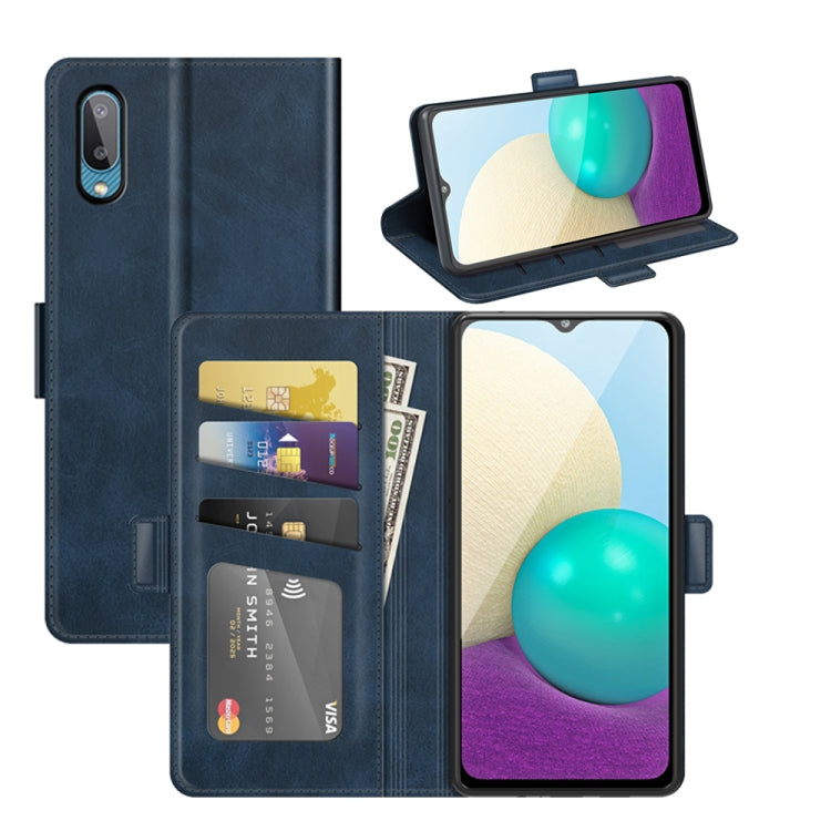 For Samsung Galaxy A02/M02 Dual-side Magnetic Buckle Horizontal Flip Leather Case with Holder & Card Slots & Wallet