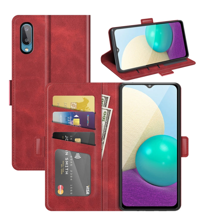 For Samsung Galaxy A02/M02 Dual-side Magnetic Buckle Horizontal Flip Leather Case with Holder & Card Slots & Wallet