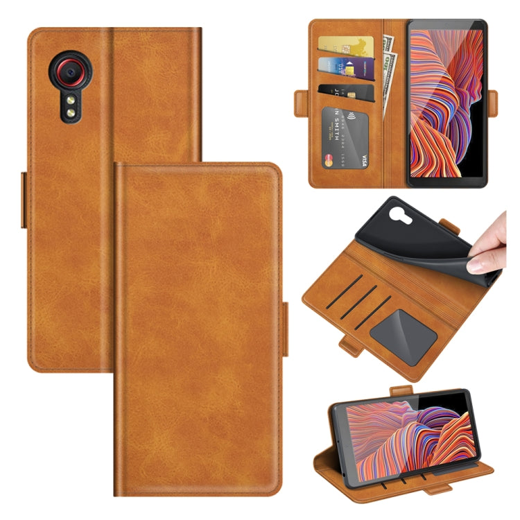 For Samsung Galaxy Xcover 5 / Xcover 5S Dual-side Magnetic Buckle Horizontal Flip Leather Case with Holder & Card Slots & Wallet