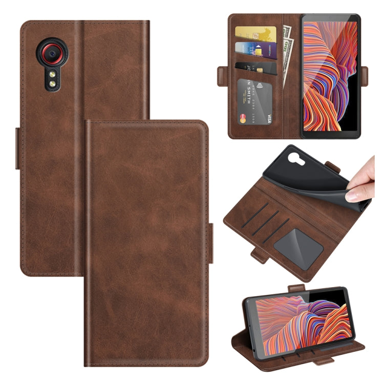 For Samsung Galaxy Xcover 5 / Xcover 5S Dual-side Magnetic Buckle Horizontal Flip Leather Case with Holder & Card Slots & Wallet