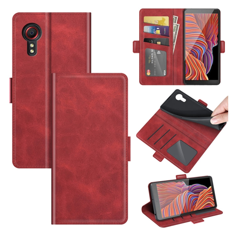For Samsung Galaxy Xcover 5 / Xcover 5S Dual-side Magnetic Buckle Horizontal Flip Leather Case with Holder & Card Slots & Wallet
