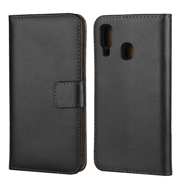 Leather Horizontal Flip Holster for Samsung Galaxy A40 with Magnetic Clasp and Bracket and Card Slot and Wallet