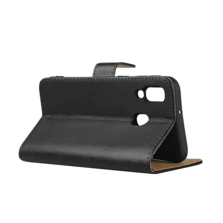 Leather Horizontal Flip Holster for Samsung Galaxy A40 with Magnetic Clasp and Bracket and Card Slot and Wallet