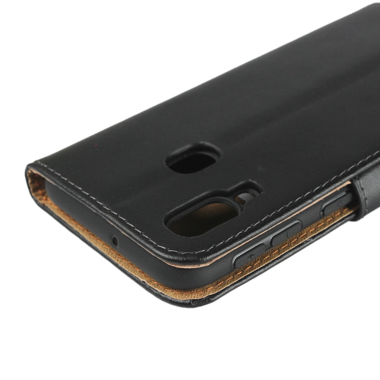Leather Horizontal Flip Holster for Samsung Galaxy A40 with Magnetic Clasp and Bracket and Card Slot and Wallet
