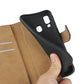 Leather Horizontal Flip Holster for Samsung Galaxy A40 with Magnetic Clasp and Bracket and Card Slot and Wallet