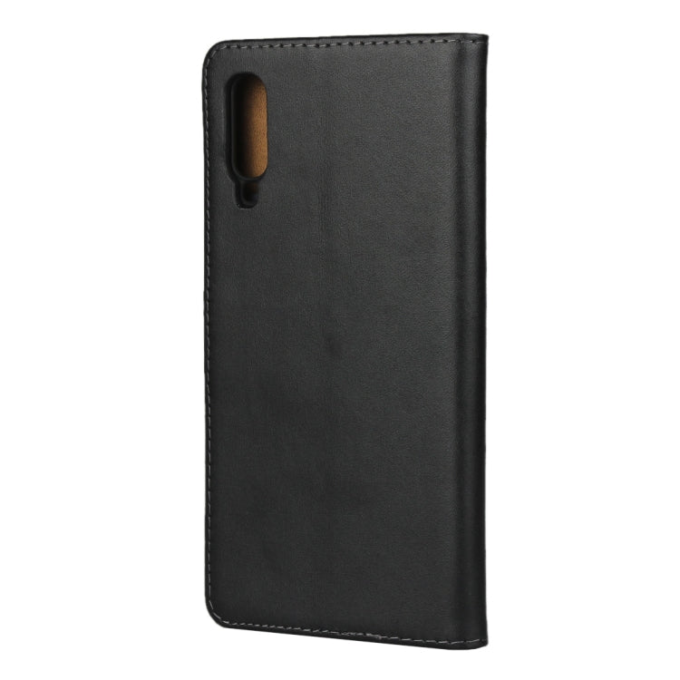 Leather Horizontal Flip Holster for Samsung Galaxy A70 with Magnetic Clasp and Bracket and Card Slot and Wallet