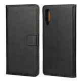 Leather Horizontal Flip Holster for Samsung Galaxy A70 with Magnetic Clasp and Bracket and Card Slot and Wallet
