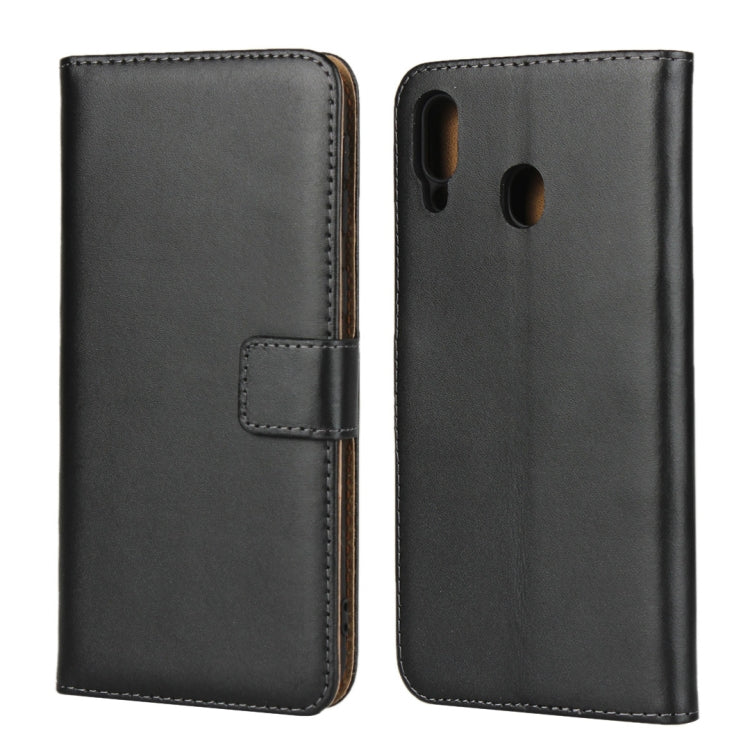 Leather Horizontal Flip Holster for Samsung Galaxy M20 with Magnetic Clasp and Bracket and Card Slot and Wallet