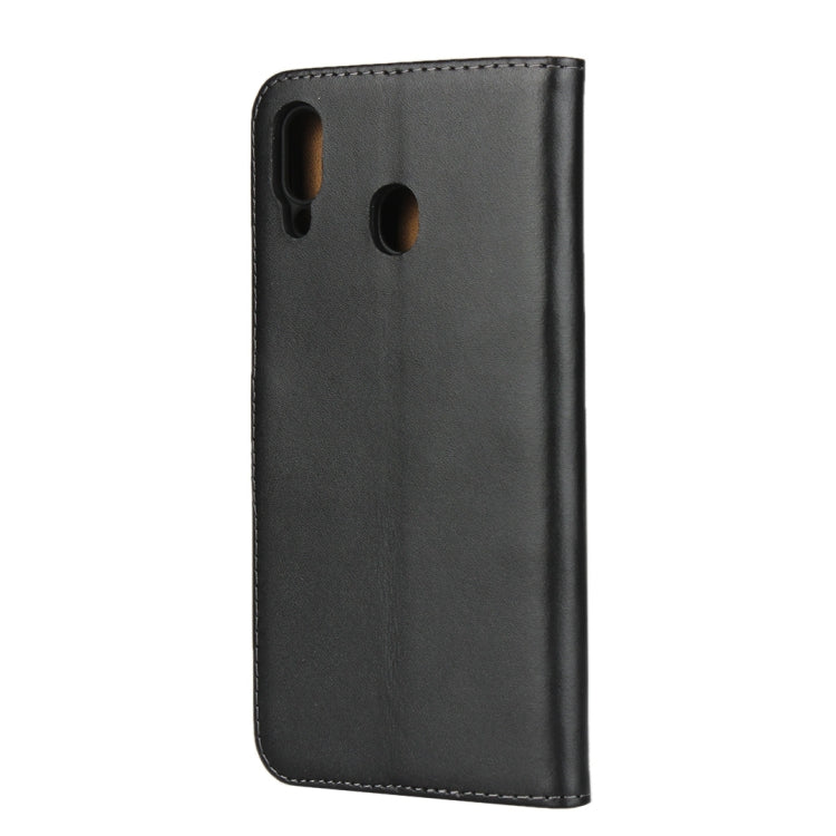 Leather Horizontal Flip Holster for Samsung Galaxy M20 with Magnetic Clasp and Bracket and Card Slot and Wallet