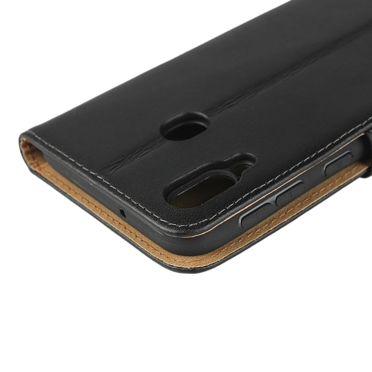 Leather Horizontal Flip Holster for Samsung Galaxy M20 with Magnetic Clasp and Bracket and Card Slot and Wallet
