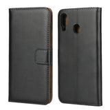 Leather Horizontal Flip Holster for Samsung Galaxy M20 with Magnetic Clasp and Bracket and Card Slot and Wallet