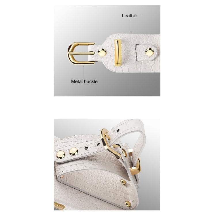 Electroplated TPU Crocodile Pattern Leather Case with Wrist Strap