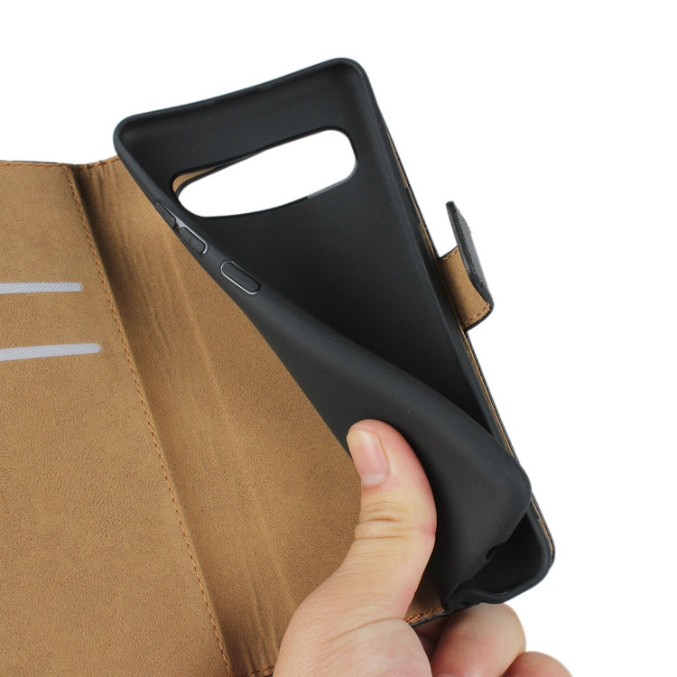 Leather Horizontal Flip Holster for Samsung Galaxy S10 5G with Magnetic Clasp and Bracket and Card Slot and Wallet