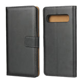 Leather Horizontal Flip Holster for Samsung Galaxy S10 5G with Magnetic Clasp and Bracket and Card Slot and Wallet