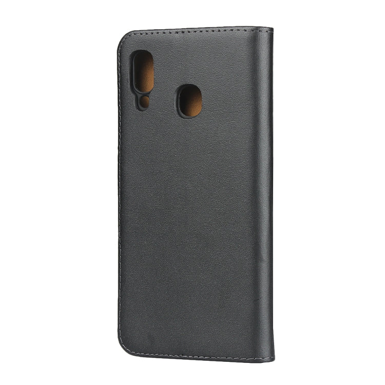 Leather Horizontal Flip Holster for Samsung Galaxy A30/A20 with Magnetic Clasp and Bracket and Card Slot and Wallet