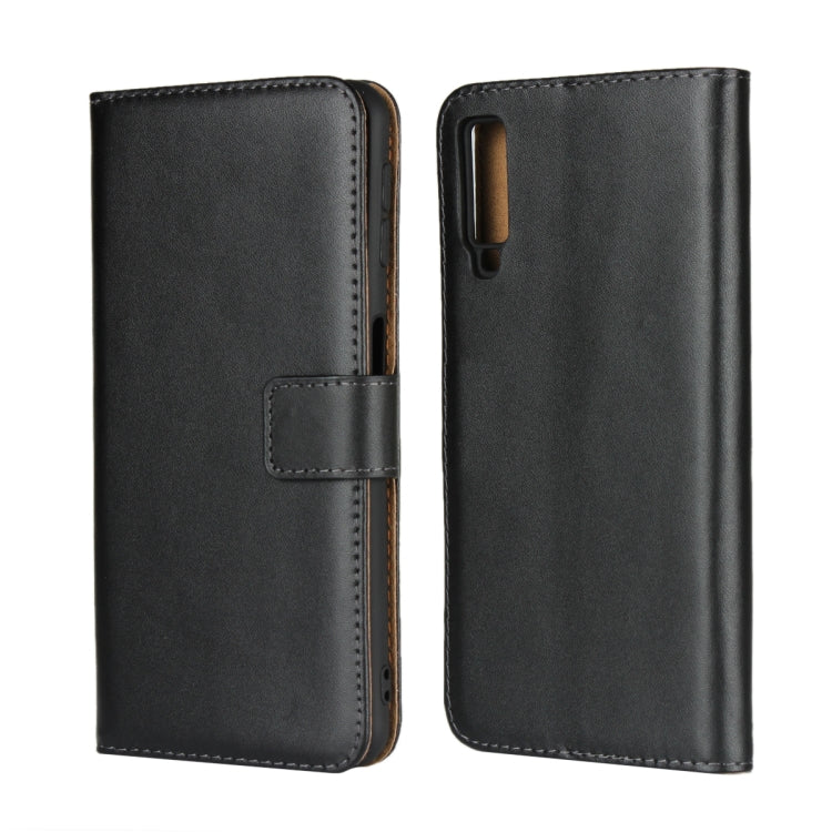 Leather Horizontal Flip Holster for Samsung Galaxy A7 2018/A750 with Magnetic Clasp and Bracket and Card Slot and Wallet