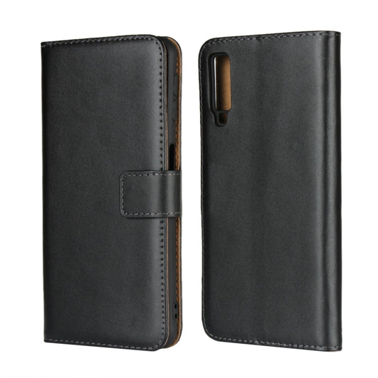 Leather Horizontal Flip Holster for Samsung Galaxy A7 2018/A750 with Magnetic Clasp and Bracket and Card Slot and Wallet