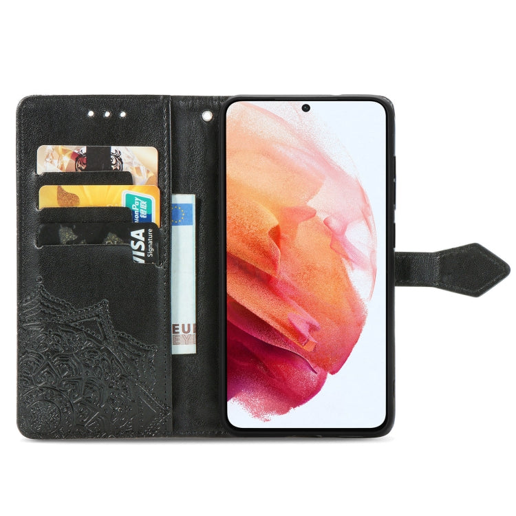 Halfway Mandala Embossing Pattern Horizontal Flip Leather Case with Holder & Card Slots & Wallet & Lanyard