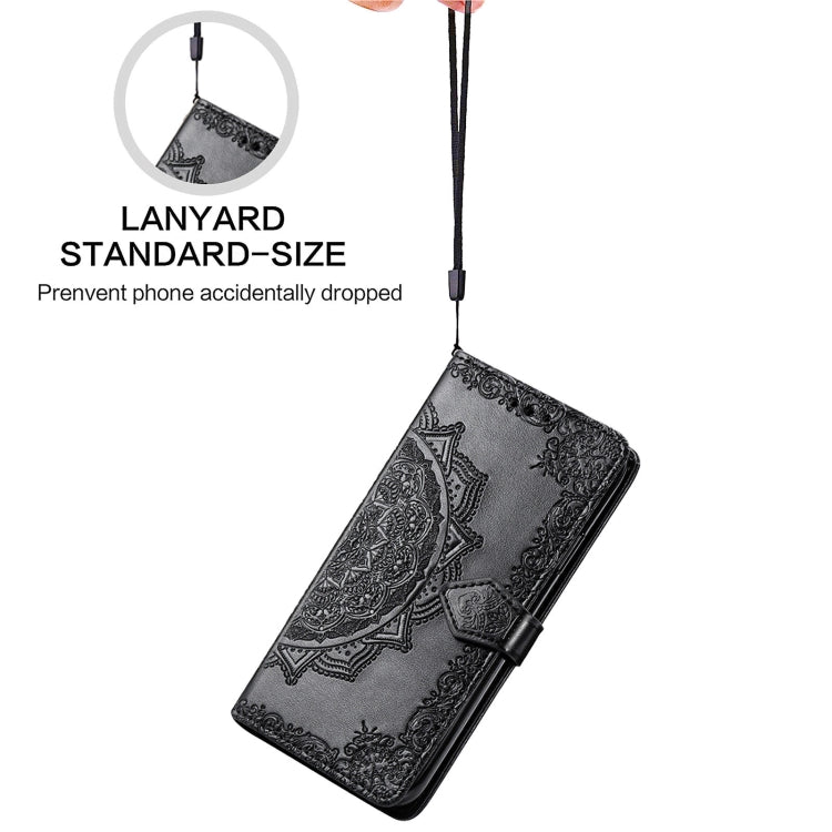 Halfway Mandala Embossing Pattern Horizontal Flip Leather Case with Holder & Card Slots & Wallet & Lanyard