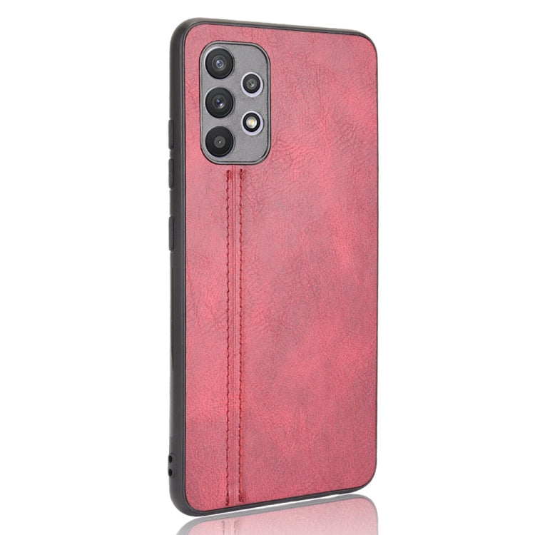 For Samsung Galaxy A32 4G European version Shockproof Sewing Cow Pattern Skin PC + PU + TPU Case