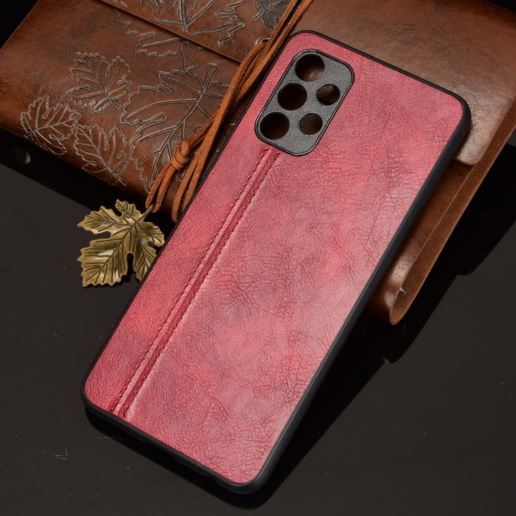 For Samsung Galaxy A32 4G European version Shockproof Sewing Cow Pattern Skin PC + PU + TPU Case