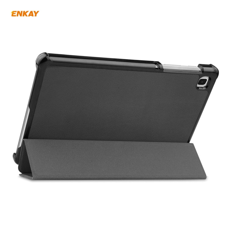 ENKAY PU Leather + Plastic Case with Three-folding Holder for Samsung Galaxy Tab A7 Lite T220 / T225
