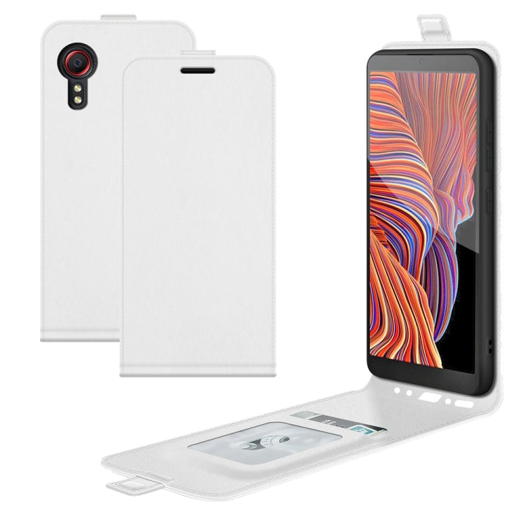 For Samsung Galaxy Xcover 5 / Xcover 5S R64 Texture Single Vertical Flip Leather Protective Case with Card Slots & Photo Frame