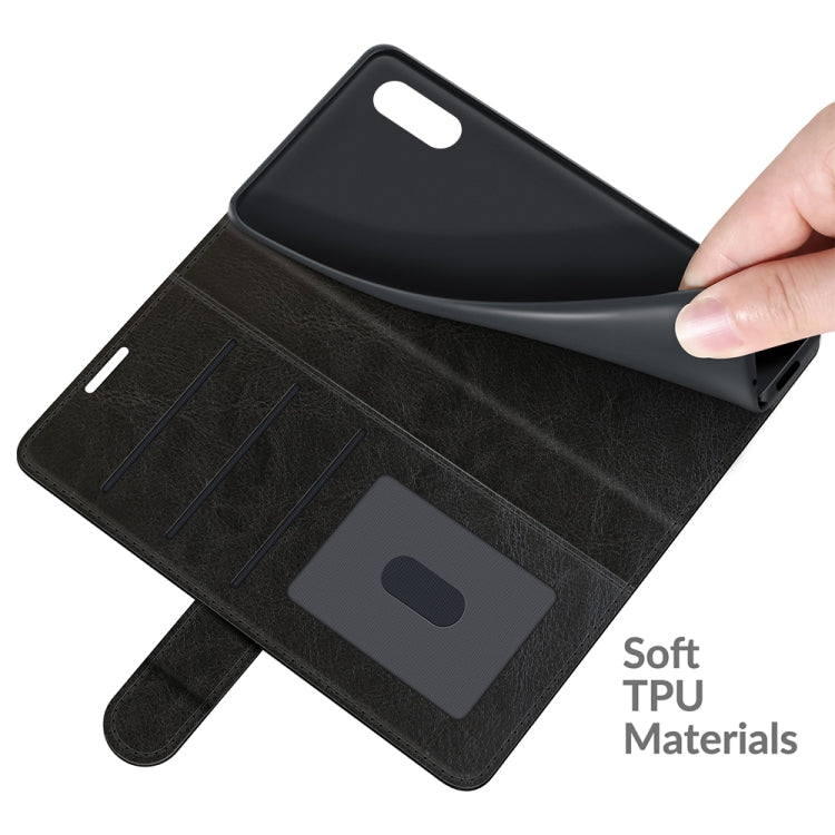 For Samsung Galaxy A02 / M02 R64 Texture Single Horizontal Flip Protective Case with Holder & Card Slots & Wallet& Photo Frame