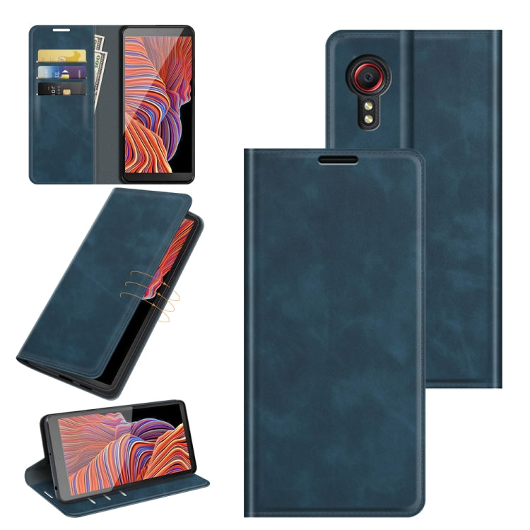 For Samsung Galaxy Xcover 5 / Xcover 5S Retro-skin Business Magnetic Suction Leather Case with Holder & Card Slots & Wallet