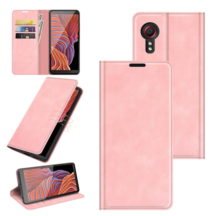For Samsung Galaxy Xcover 5 / Xcover 5S Retro-skin Business Magnetic Suction Leather Case with Holder & Card Slots & Wallet